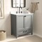 Merrick Lane Argos Single Sink Bathroom Vanity with Undermount Basin, Soft-Close Cabinet, Easy-Glide Drawer, and Carrara Marble Finish Countertop